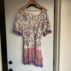 Boho Floral Dress with Cinched Waist